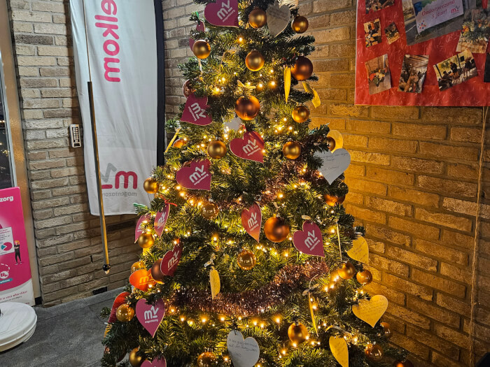 Kerst wensboom op Oudorperzand